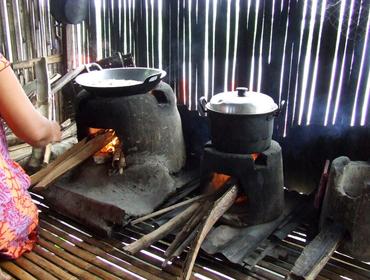 Cooking at village restaurant, Sulawesi